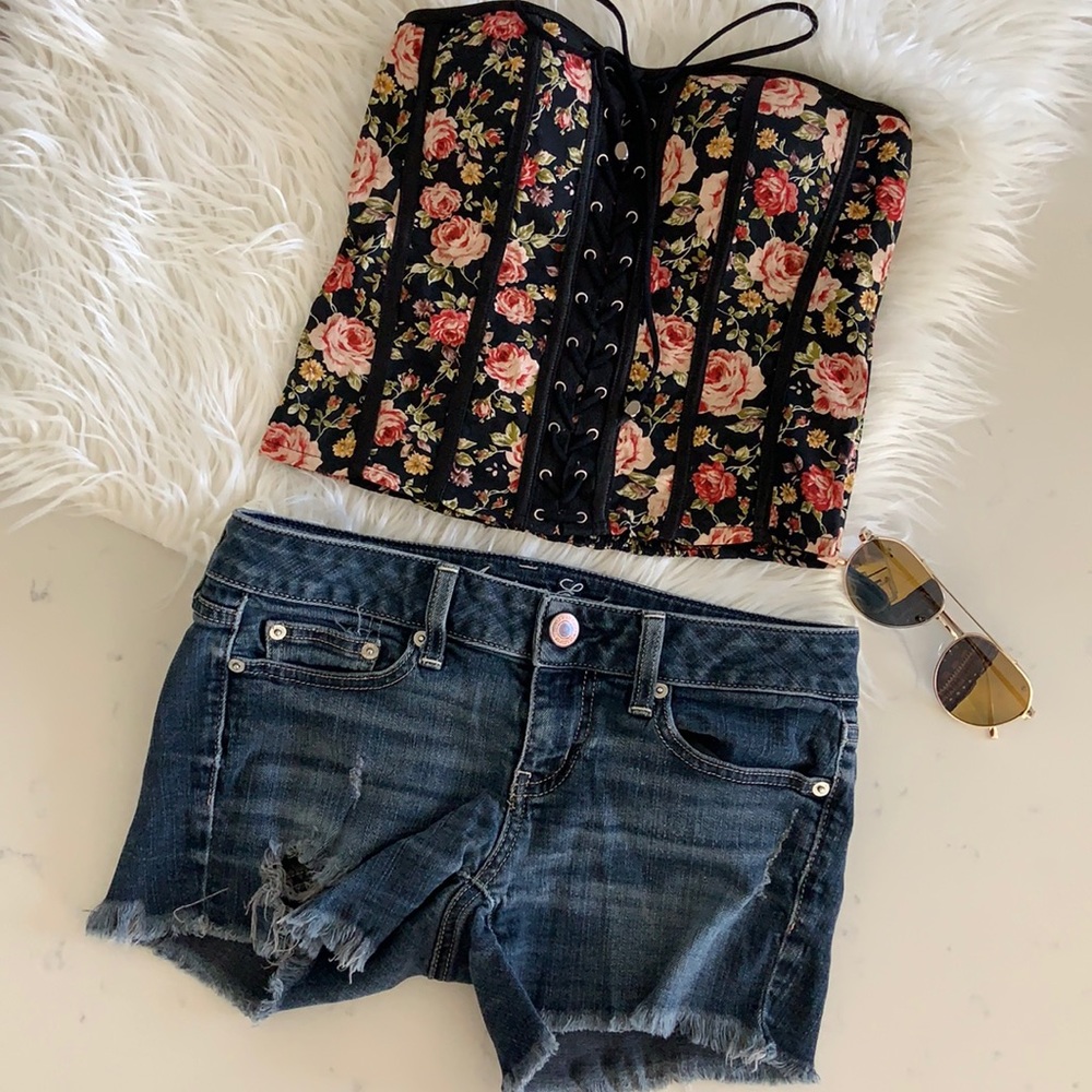 Papaya Corset Crop Top